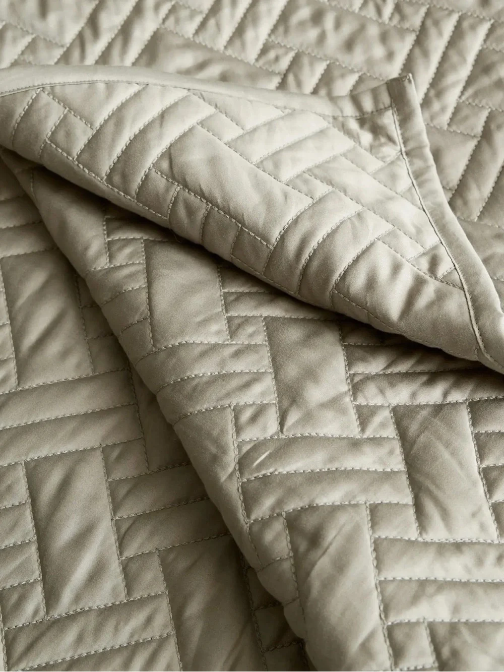Quince NWOT Organic Cotton Basketweave Quilt Set  in Dried Sage King